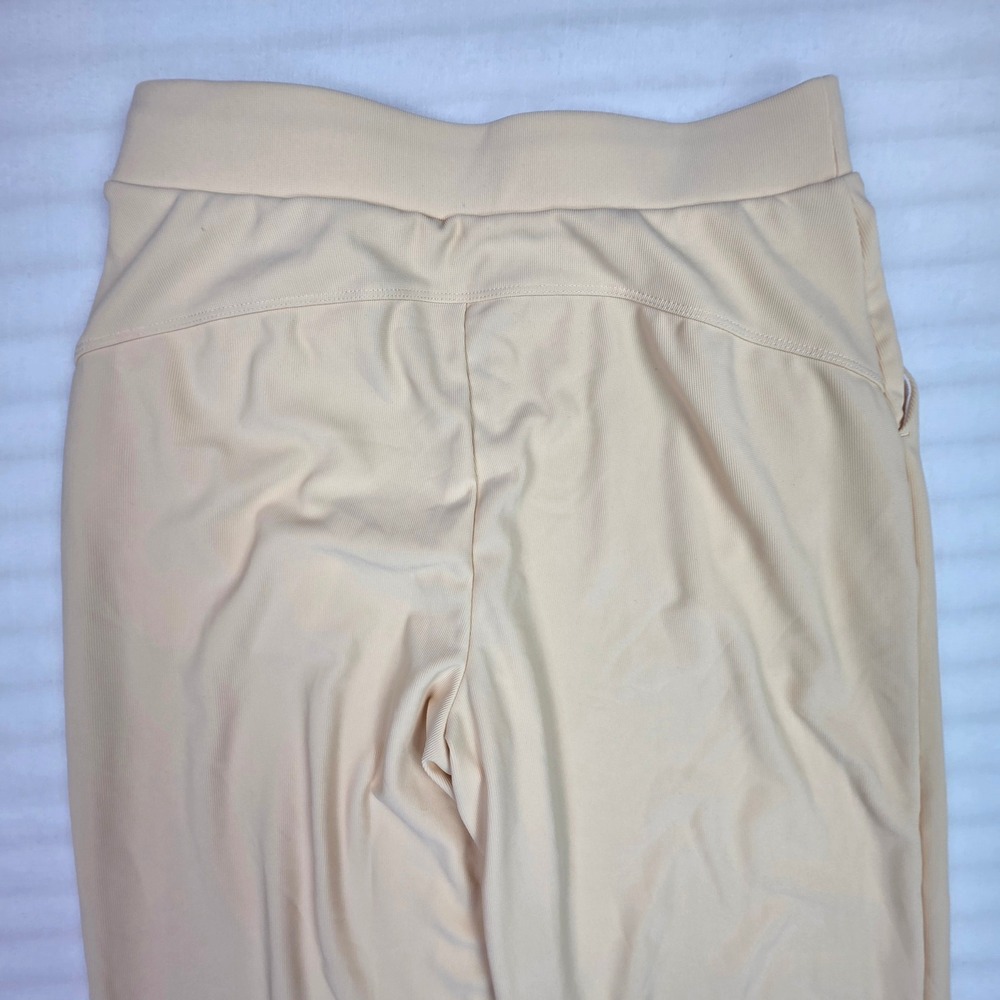 Halara Cream Ribbed Wide Leg Pants Small Regular High Rise Pockets - Picture 5 of 6